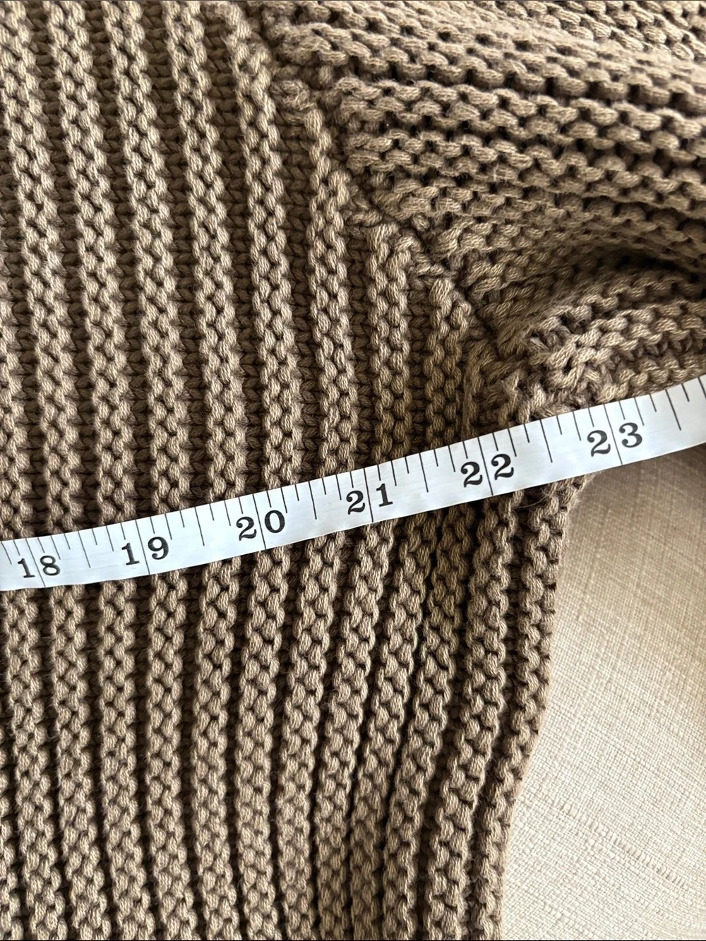 Urban Outfitters Men's Taupe Crewneck Ribbed Sweater